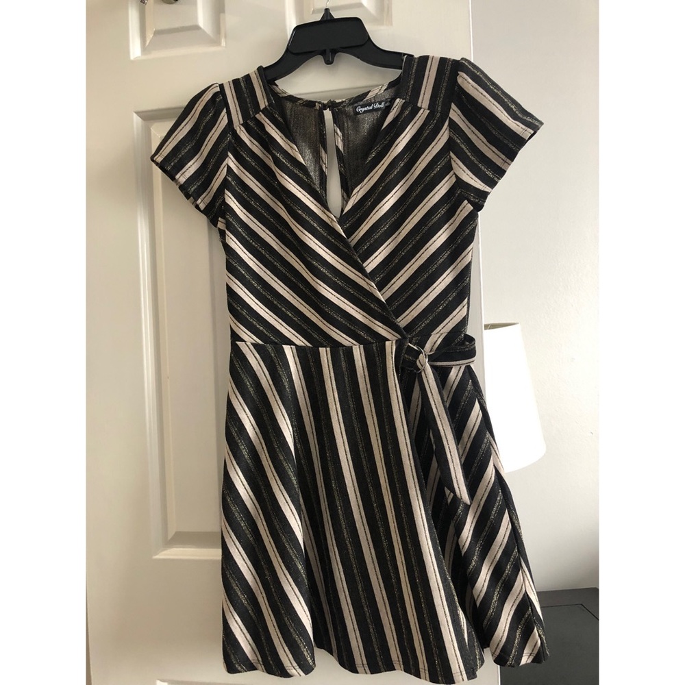 Macy's 'Crystal Doll' Juniors Black and Gold Dress